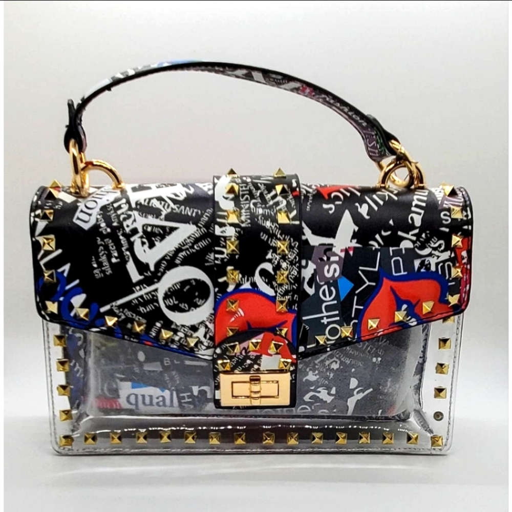 Stylish Multicolor Clutch with Gold Accents